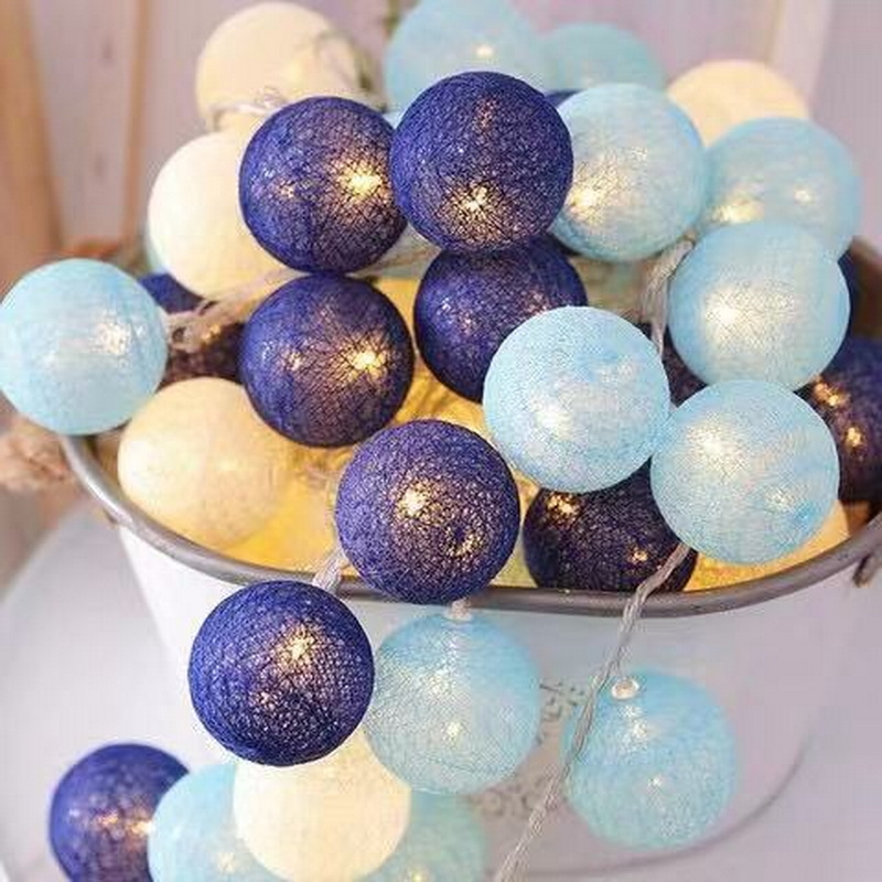 Wholesale Warm White Led Cotton Balls Room Wedding Decorations Xmas String Light for House