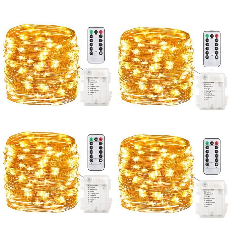 10m 100 Led Remote Decoration Lights Outdoor Wireless Copper Wire Led Holiday Twinkle Lights