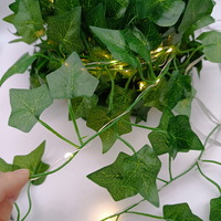 100 Led Decoration Light Green Ivy Vine Waterproof Battery Box String Lights with Remote Control