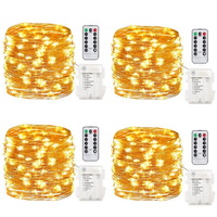 10m 100 Led Remote Decoration Lights Outdoor Wireless Copper Wire Led Holiday Twinkle Lights