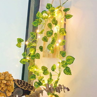 Decorations Light Leaf Xmas Copper Wire Artificial Green Watermelon Vine Ivy Leaves String Lights