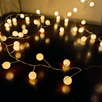 100Led Small Plastic White Ball Copper Led Xmas Lights Room Lighting String Lights