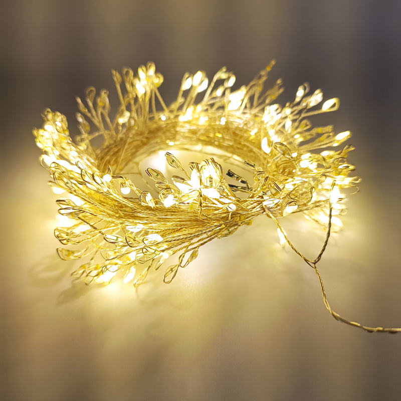 Outdoor Waterproof IP44 Led Copper Wire Warm White Mini Firework Fairy String Lights