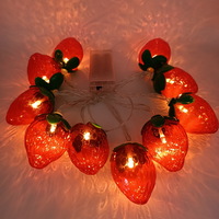 Plastic Red Strawberry Fruit Design 10 Led Room Kid's Bedroom Christmas Lights Led String