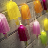 Battery Powered Popsicle 10 Led Light PVC Wire Color Ice Cream String Lights