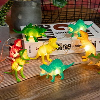 Battery Operated Cute Indoor House Colorful Dinosaur 10 Led String Light Warm White
