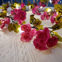 High Quality Battery Operated Artificial Rose Red Flowers String Led Decorative Lights