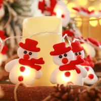 Home Room Decorative Lights Fabric Elk Snow Man 10 Led Xmas String Light for House
