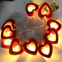 Decoration Lights for Party 3m 20 Led Wooden Lovely Heart Shape Strings Lights