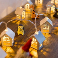 USB Power 10 LED Small House Wooden Decorative Lighting Lights Room Window Decoration