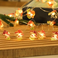  Battery Powered Mushroom Led Lights Copper String Light with Mushroom