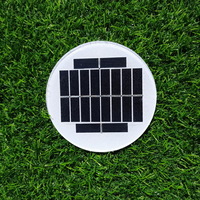 Tempered Glass 5v 1w 110mm Monocrystalline Silicon Solar Round Panels