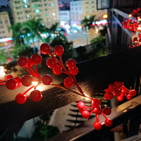 Romantic Tree Led Decorative Lights Indoor Battery Operated Berries Copper Wire String Light