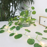Battery Operated Vine Leaves Begonia Malus Spectabilis Green Leaf String Light 