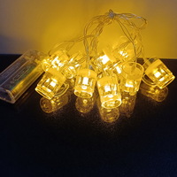 Mini Yellow Beer Mug Christmas Decorative Lights AA Battery Operated Bottle Light