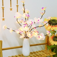 Party Wedding 70cm Tree Branch String Light Living Room Lights 20 Warm Led Rose Flower Lamp