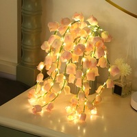 Artificial Vine 10 Branch Bell Orchid Decorative Light Battery Operated Wedding House Lights