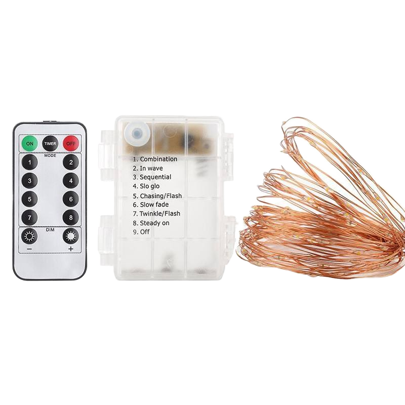 Waterproof Battery Operated Led Mini Copper Wire String Lights for Bedroom Wedding Fairy Decorative 