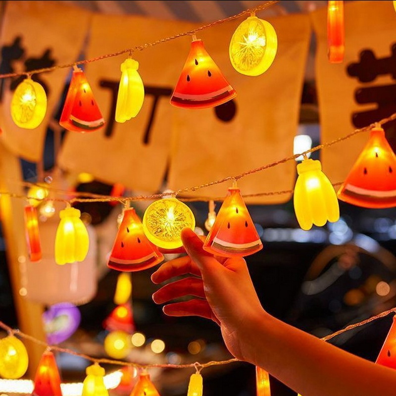 Summer Fruit Watermelon Banana Lemon Slice Led Battery Operated Room Decorative Fairy 40Led String L
