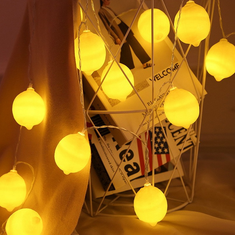 Fruit Yellow Lemon Ball 3m 20 Warm White Led Home Indoor Curtain Bedroom Decorative String Light