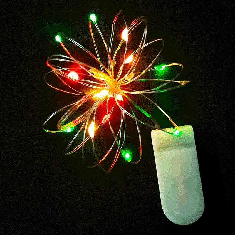 1M 10Led 7 Color Changing RGB Led Lights Indoor Home Room Use CR2032 Battery Operated Copper Wire Fl
