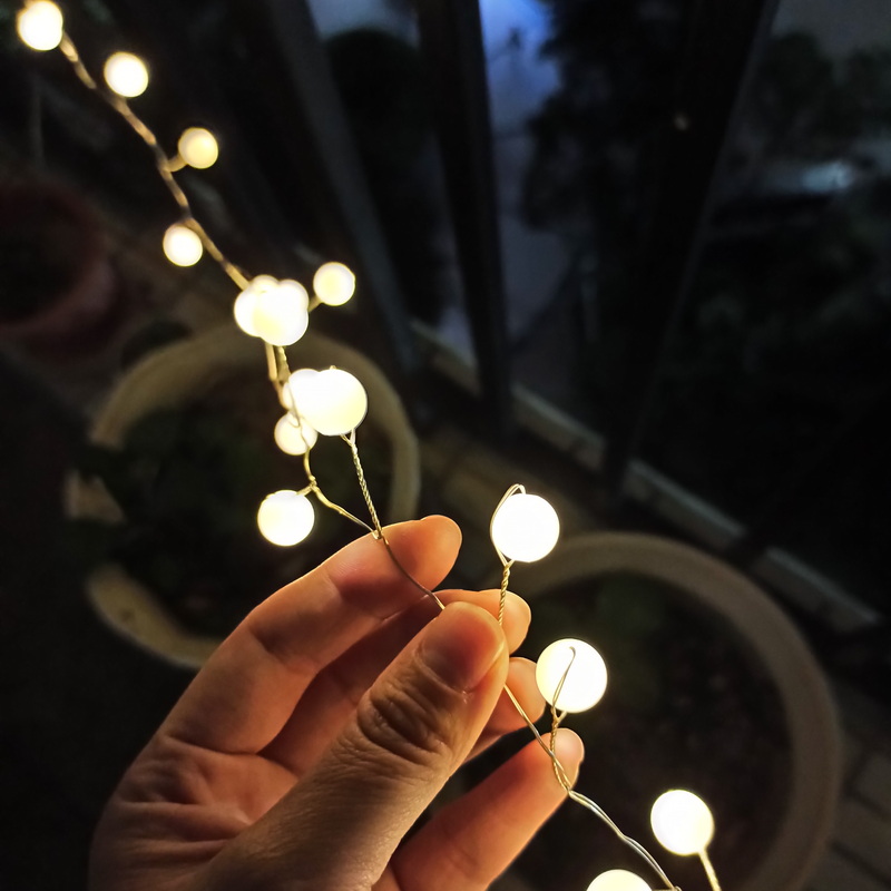 3M 100Led 8 Modes Battery Powered White Ball Night Balcony String Lights Christmas