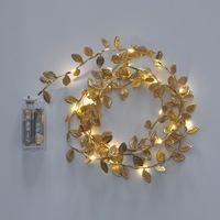 Fairy String Lights 20 Led Battery Box Operated Indoor Mini Golden Leaves Copper Wire Led Light Deco