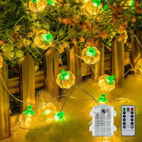 Silver Copper Pumpkin Light 8Modes Waterproof Small 30 Warm White Led Pumpkins String Lights With Re
