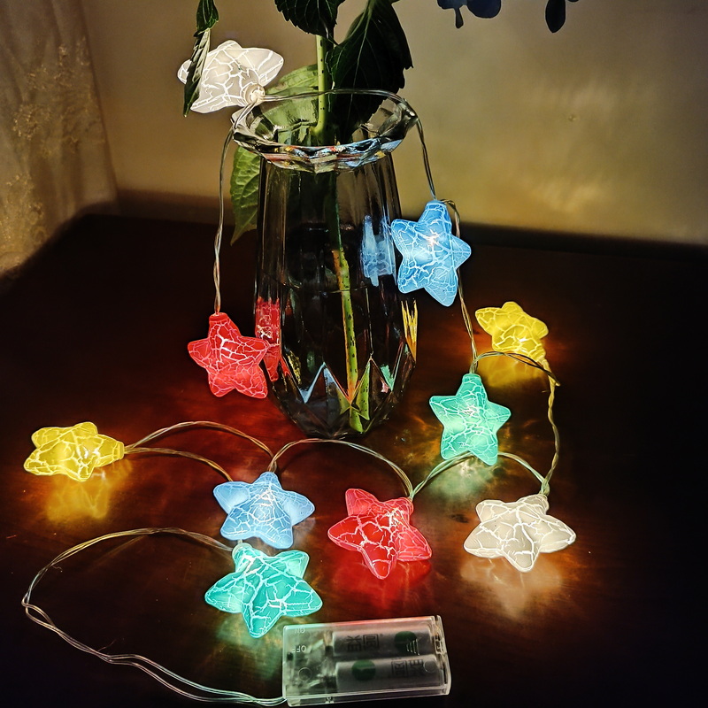 1.5m 10 Led Colorful Cracked Stars Kids Room Night Decorative Led Lights