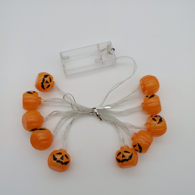 10 Warm LED Pumpkin Lights Battery Operated Holiday Lighting for Halloween