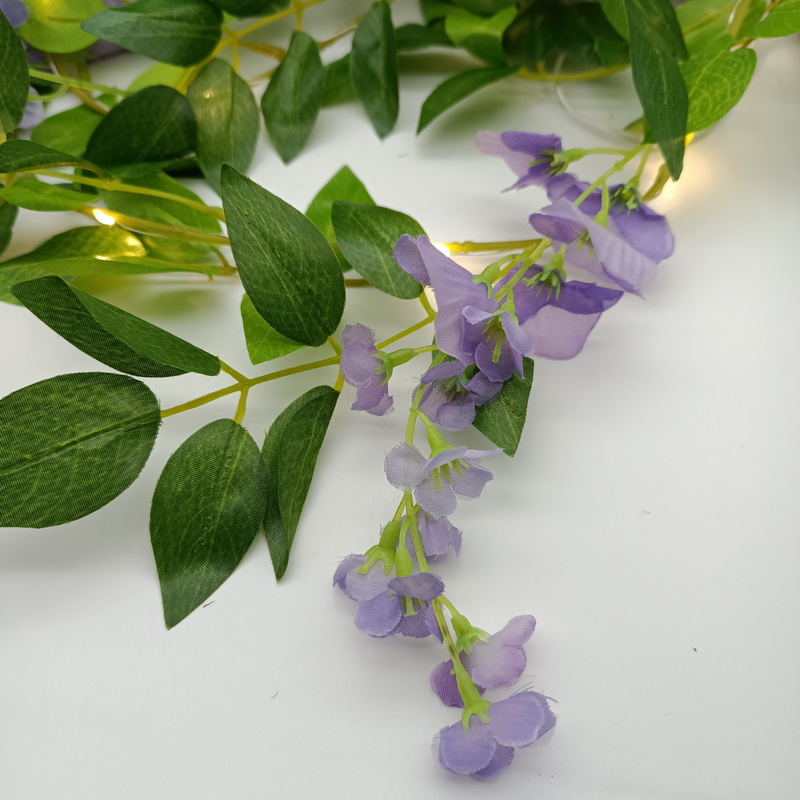  Indoor Led Light Leaf Wisteria Vine with Copper Wire Warm String Lights for Bedroom