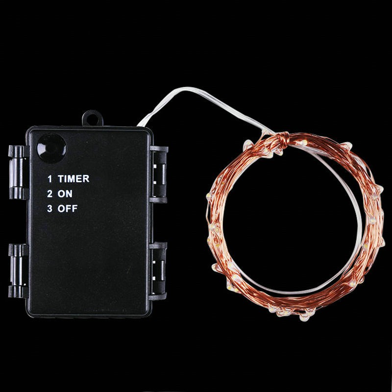 AA Battery Lights Christmas Fairy 2m 6m 10m 100 Led String Black Box Waterproof Outdoor Light Timer