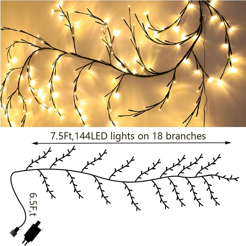 Remote Control On/Off Timer Artificial Plants Decorative Fairy 144 Led Branch Light