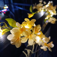 Warm White Battery Operated Artificial Winter Jasmine Flowers Vine String Lights