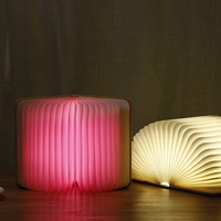 USB Rechargeable Night Light 3D PU Foldable 6 Color Book Led Light