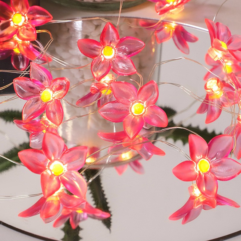 20 Led AA Battery Worked Silver Color Copper Wire Personalized Low Price Flower Led String Lights