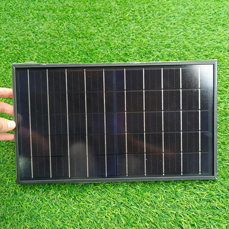 340x200mm Monocrystalline Silicon 5V 10W Full Black Glass Laminated Solar Panel 