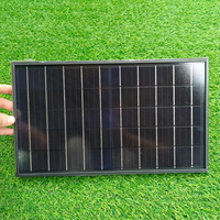 340x200mm Monocrystalline Silicon 5V 10W Full Black Glass Laminated Solar Panel 