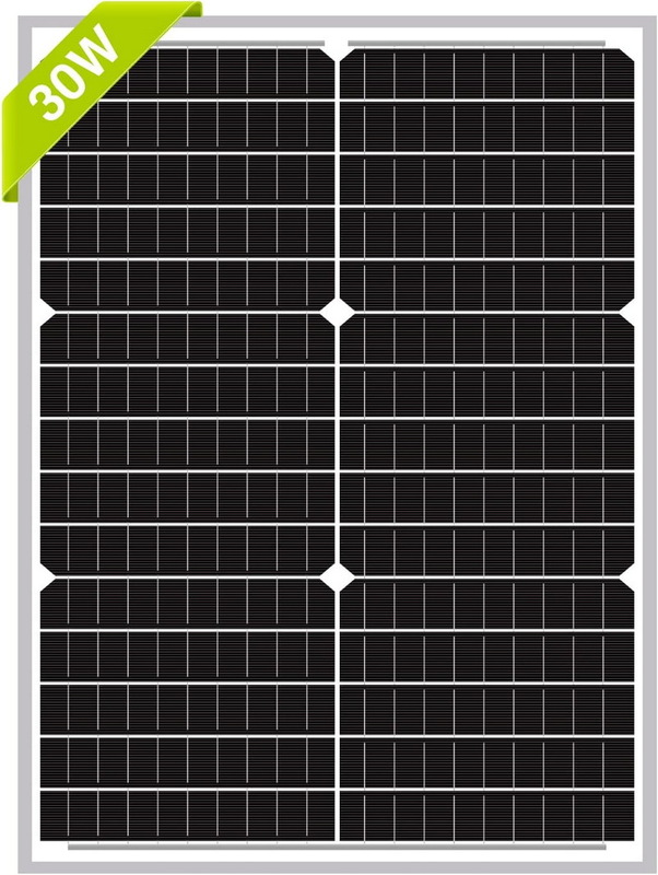 High-Efficiency Monocrystalline PV Module 30W 15V Input Glass Laminated Solar Panel