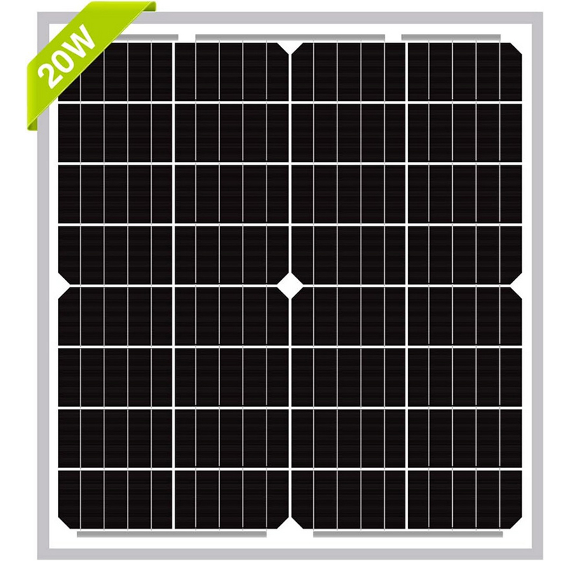Monocrystalline 12v PV Module Design for 12v Off Grid System 16v 18v Glass Solar Panel 20 Watt