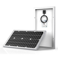 Camping Accessories 30W 18V Portable Monocrystalline Glass Laminated Solar Panel 