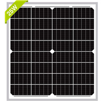 China 16V Glass PV Module 12 Volt 25 Watt Mono Solar Panel for RV Marine Boat Mini Portable 12v 18v 